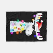 Couverture Polaire Funny Christmas Moose With Sungles And Holiday Lig (Devant (Horizontal))