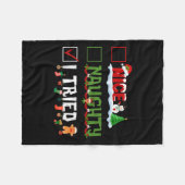 Couverture Polaire Funny Christmas Pajama Lights Nice Naughty I Tried (Devant (Horizontal))