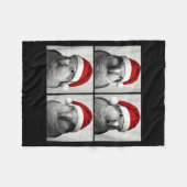Couverture Polaire Funny Christmas Quaker Parrot Santa Photo Booth (Devant (Horizontal))