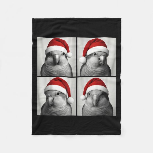 Couverture Polaire Funny Christmas Quaker Parrot Santa Photo Booth (Devant)