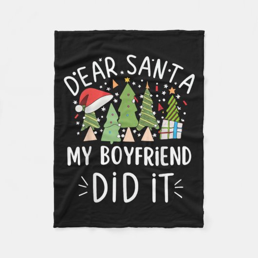 Couverture Polaire Funny Christmas Quote Sayings Dear Santa My Boyfri (Devant)