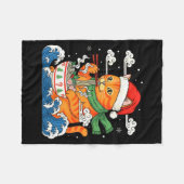 Couverture Polaire Funny Christmas Ramen Cat Eating Noodles Japanese  (Devant (Horizontal))