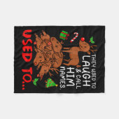 Couverture Polaire Funny Christmas Reindeer They Used To Laugh &amp;  (Devant (Horizontal))
