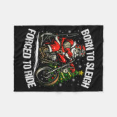 Couverture Polaire Funny Christmas Santa Riding Motorcycle Bike Biker (Devant (Horizontal))