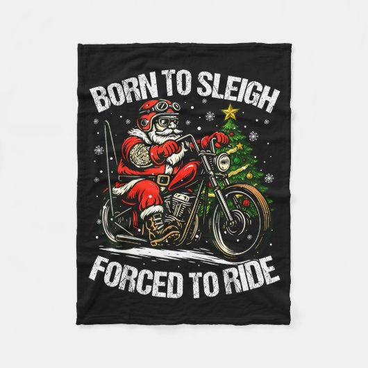 Couverture Polaire Funny Christmas Santa Riding Motorcycle Bike Biker (Devant)