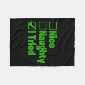 Couverture Polaire Funny Christmas Shirt Hilarious Nice Naughty I Tri (Devant (Horizontal))