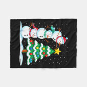 Couverture Polaire Funny Christmas Snowman Topper Tree Holiday Family (Devant (Horizontal))