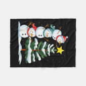 Couverture Polaire Funny Christmas Snowman Topper Tree Holiday Family (Devant (Horizontal))