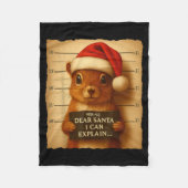 Couverture Polaire Funny Christmas Squirrel - Cute Squirrel Santa Hat (Devant)