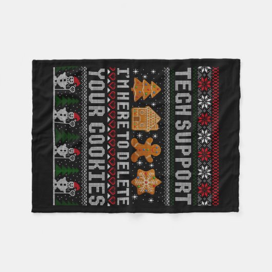 Couverture Polaire Funny Christmas Tech Suprt Computer (Devant (Horizontal))