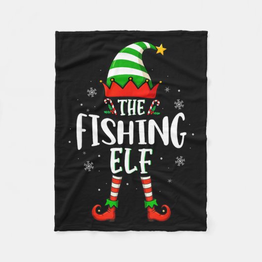 Couverture Polaire Funny Christmas The Fishing Elf Family Matching Xm (Devant)