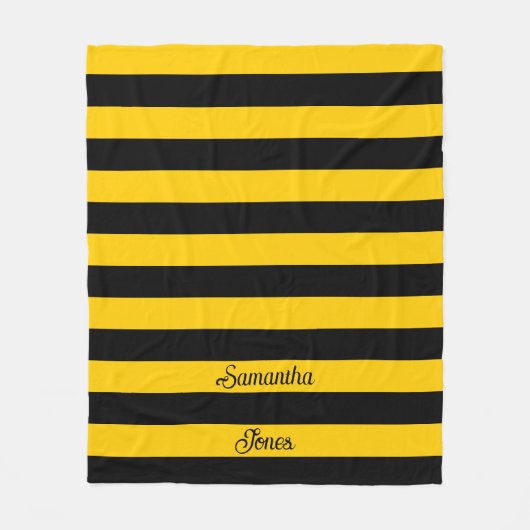 Couverture Polaire Funny Classic Bumble Bee Stripes Motif rayé (Devant)