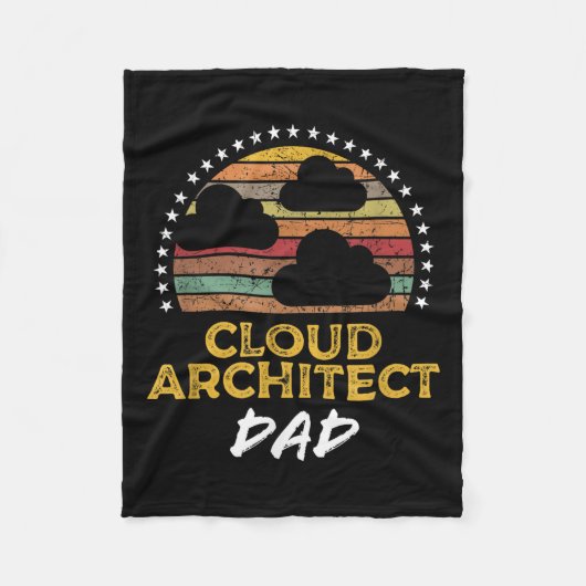 Couverture Polaire Funny Cloud Architect Papa, Data Center Tech Citat (Devant)