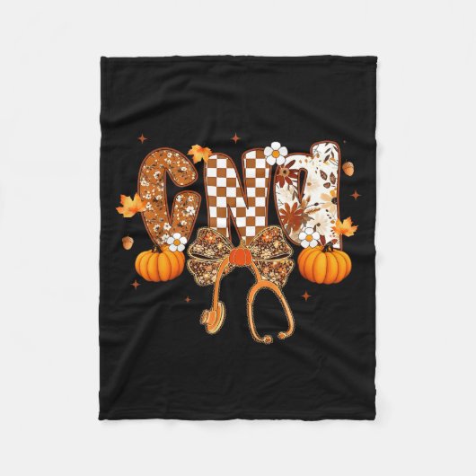 Couverture Polaire Funny Cna Nurse Coquette Bow Stethoscope Fall Girl (Devant)