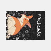 Couverture Polaire Funny Corgi Butt Personnalisable Pet Chien Motif (Devant (Horizontal))