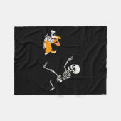 Couverture Polaire Funny Corgi Dog Steals Skeleton Bone Halloween (Devant (Horizontal))