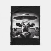 Couverture Polaire Funny Cow Abduction By Ufo Selfie - Hilarious Alie (Devant)