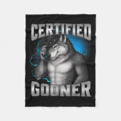 Couverture Polaire Funny Cringe Sigma Wolf Certified Gooner  (Devant)