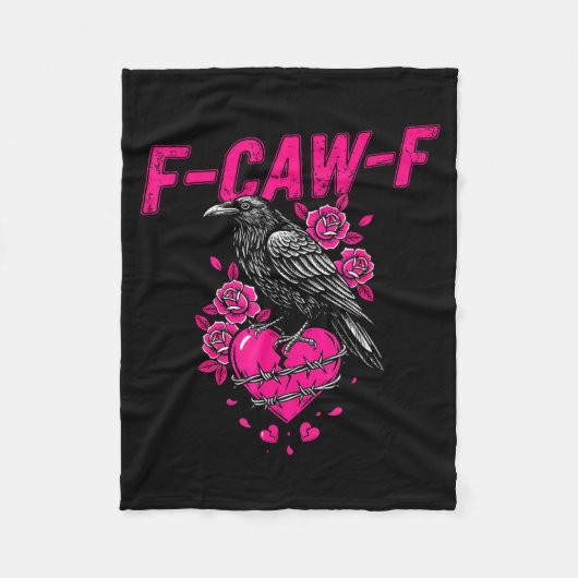 Couverture Polaire Funny Crow F-caw-f Valentines Day Black Bird Fcawf (Devant)