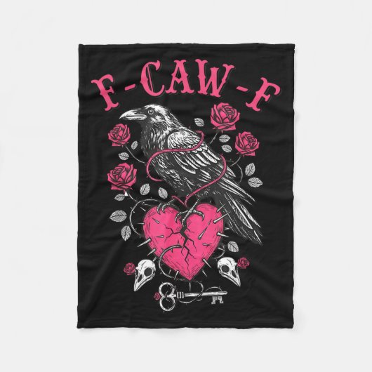 Couverture Polaire Funny Crow F-caw-f Valentines Day Black Bird Fcawf (Devant)