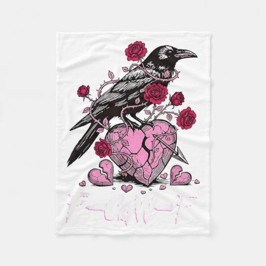 Couverture Polaire Funny Crow F-caw-f Valentines Day Black Bird Fcawf (Devant)