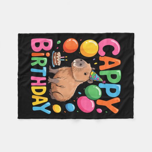 Couverture Polaire Funny Cute Capy Capybara Animal Birthday Party Sup (Devant (Horizontal))