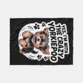 Couverture Polaire Funny Cute Pet Mix Dog Pup Yes I'm With The Crazy  (Devant (Horizontal))