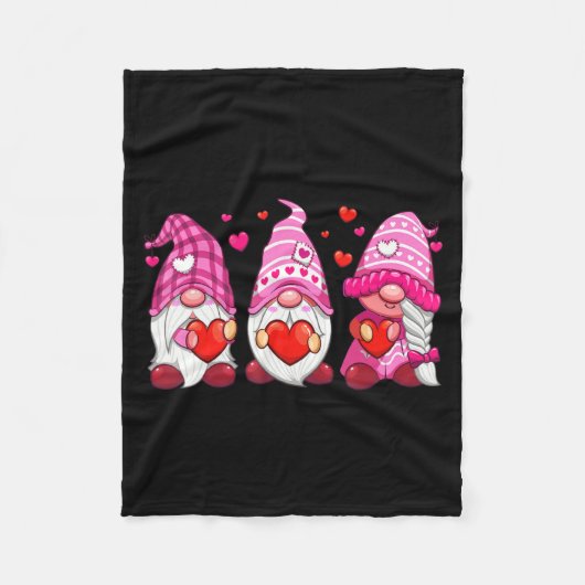 Couverture Polaire Funny Cute Three Gnomies Nk Hearts Matching Vale  (Devant)