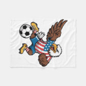 Couverture Polaire Funny Dabbing Ld Eagle Usa Soccer - Usa Flag Socce (Devant (Horizontal))