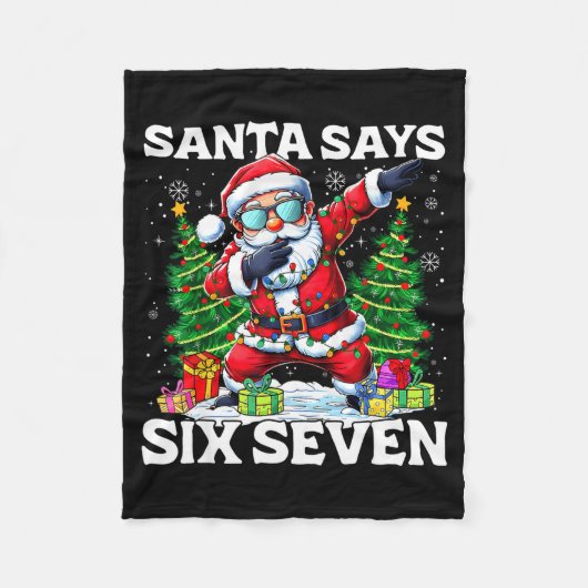 Couverture Polaire Funny Dabbing Santa Says Six Seven 67 Meme Christm (Devant)