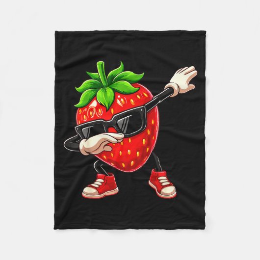 Couverture Polaire Funny Dabbing Strawberry Summer Fruit Lover Men Wo (Devant)