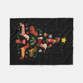 Couverture Polaire Funny Dachshund (Devant (Horizontal))