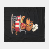 Couverture Polaire Funny Dachshund Chien Hotdog Sandwich Weenie Sauci (Devant (Horizontal))