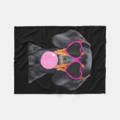 Couverture Polaire Funny Dachshund Wearing Gles And Blowing Nk Bubble (Devant (Horizontal))