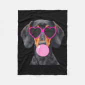 Couverture Polaire Funny Dachshund Wearing Gles And Blowing Nk Bubble (Devant)