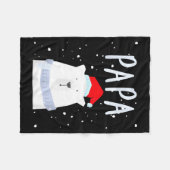 Couverture Polaire Funny Dad Bear Christmas Saint Hat Couples Family  (Devant (Horizontal))