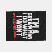 Couverture Polaire Funny Dad Father I'm A Grown Man I Do What My Daug (Devant (Horizontal))