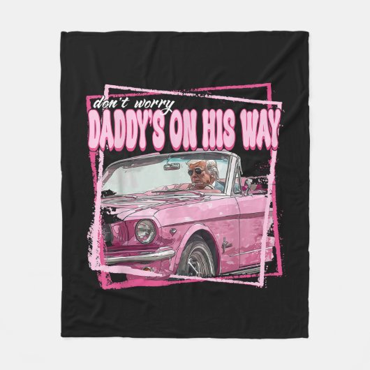 Couverture Polaire Funny Daddy's Home Trump Pink 2024 Take America Ba (Devant)