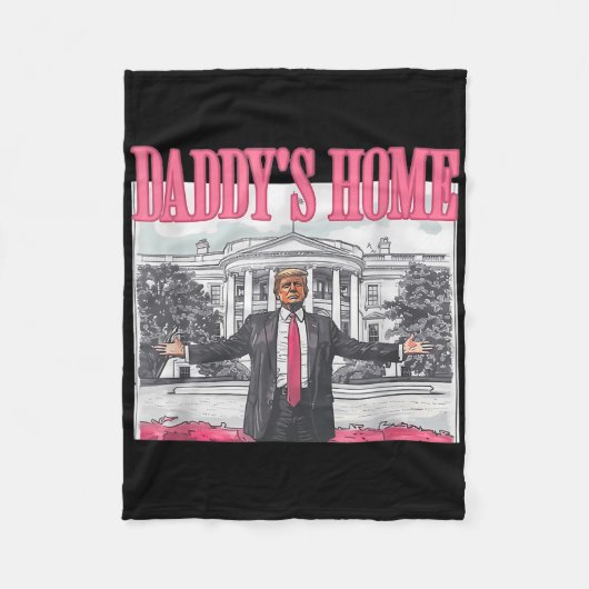 Couverture Polaire Funny Daddy's Home Trump Pink 2024 Take America Ck (Devant)