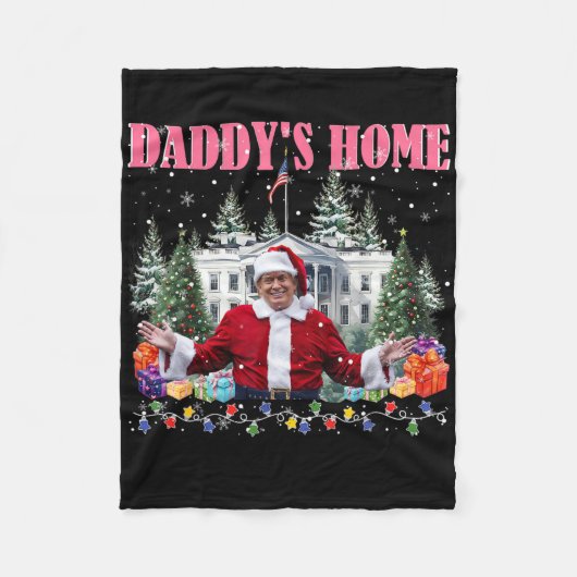 Couverture Polaire Funny Daddy's Home Trump Pink 2024 Take America Ck (Devant)