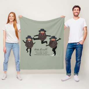 Couverture Polaire FUNNY Dancing RABBI Personnalisé avec texte
