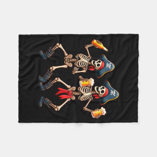 Couverture Polaire Funny Dancing Rate Skeletons Beer Drinking Hallowe (Devant (Horizontal))