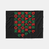 Couverture Polaire Funny Dasher Dancer Prancer & Bourbon Christma (Devant (Horizontal))