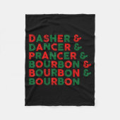 Couverture Polaire Funny Dasher Dancer Prancer & Bourbon Christma (Devant)