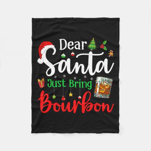 Couverture Polaire Funny Dear Santa Just Bring Bourbon Christmas Paja (Devant)
