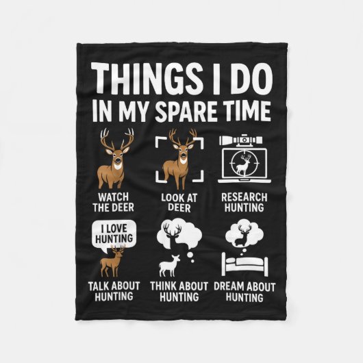 Couverture Polaire Funny Deer Things I Do Hunting In My Spare Time Hu (Devant)