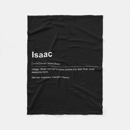 Couverture Polaire Funny Definition Quote For The Name Isaac _ (Devant)