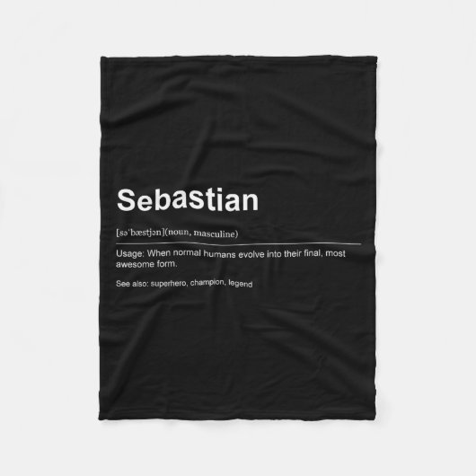 Couverture Polaire Funny Definition Quote For The Name Sebastian _  (Devant)