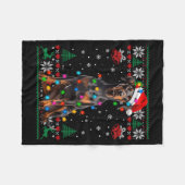 Couverture Polaire Funny Doberman Christmas Santa Hat Dog Ugly Sweate (Devant (Horizontal))