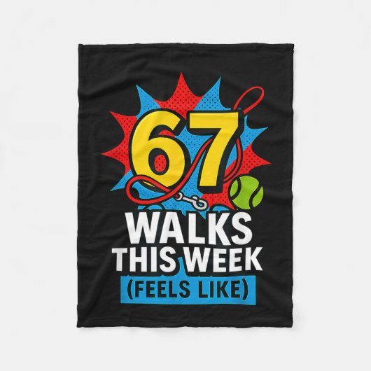 Couverture Polaire Funny Dog 6 7 Walks This Week Slang Meme Six Seven (Devant)